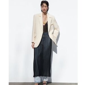 New Zara | Ecru Off White Linen & Cotton Blend Blazer Size Medium